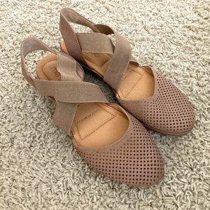 Me Too Nude Low Wedge Heels